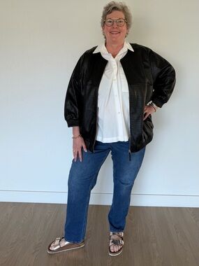 Marina Rinaldi Black Leather Jacket